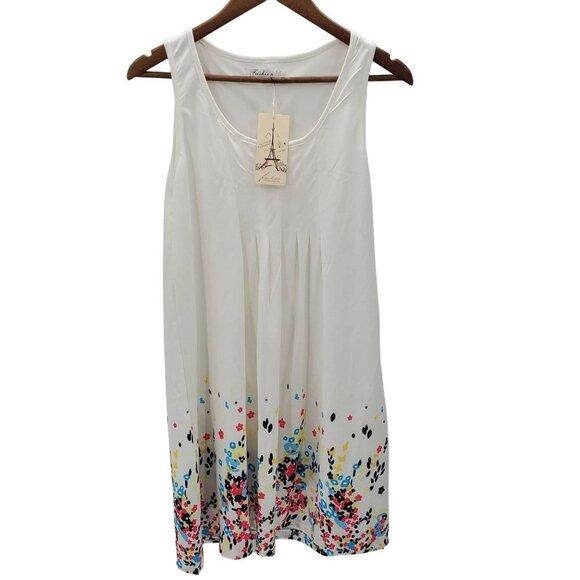 Womens Sleeveless Floral Pleated Midi Dress Sz XXL Multicolor Summer Lined NWT - Picture 1 of 11
